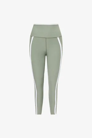 Beyond Yoga Womens Spacedye New Moves Contrast-Trim High-Rise Stretch-Woven Leggings