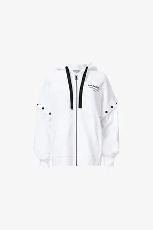 AllSaints Womens Omnium Amphia Oversized Cotton-Jersey Hoody