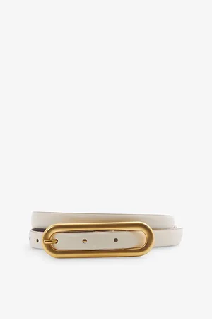 Reiss Womens Chaya Elongated-Buckle Leather Belt