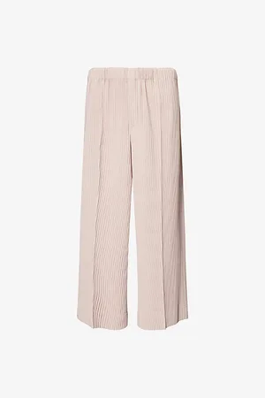 Issey Miyake Mens Pleated Straight-Leg Woven Trousers