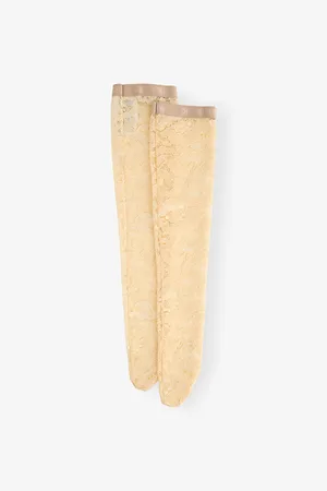 VALENTINO GARAVANI Womens Rebrodé Knee-High Stretch-Lace Socks