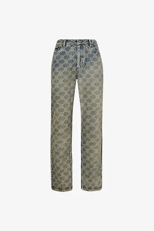 Daily paper Mens Shield Laser Straight-Leg Regular-Fit Jeans