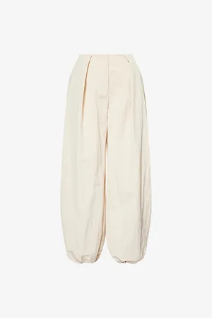 Jacquemus Womens Le Pantalon Calisson Pleated Woven Trousers