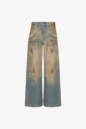 Jaded London Womens Mud-Wash Colossus Low-Rise Denim Jeans