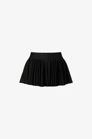 Alaïa Womens Godet Pleated Knitted Shorts