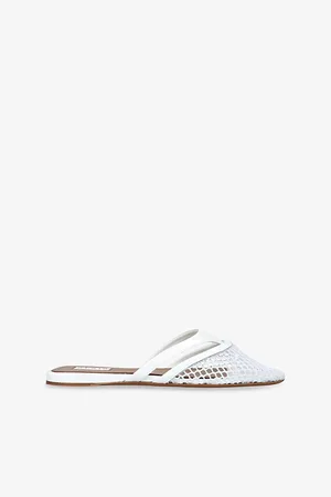 Azzedine Alaia Womens Net Patent-Leather Flat Mules