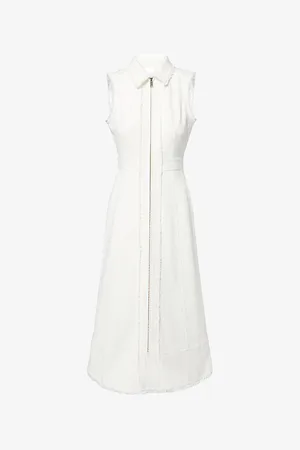 ME AND EM Womens Tweed Sleeveless Stretch-Cotton Blend Midi Dress