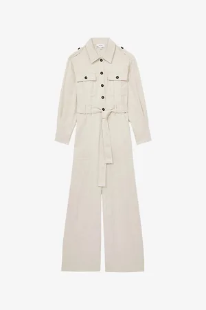 Reiss Womens Anais Wide-Leg Modal-Blend Jumpsuit