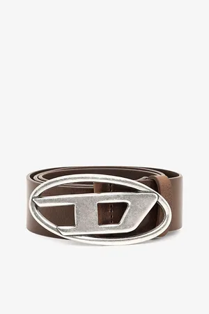 Diesel Mens B-1Dr Logo-Buckle Leather Belt