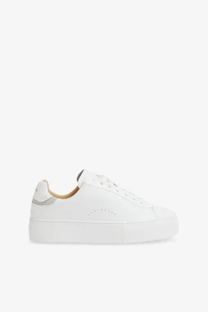 Reiss Womens Francesca Chunky-Sole Leather Low-Top Trainers