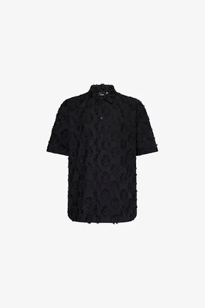 Daily paper Mens Trophy Shield Short-Sleeve Cotton Shirt