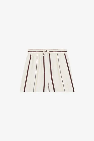 Reiss Womens Striped Drawstring-Waist Woven Shorts