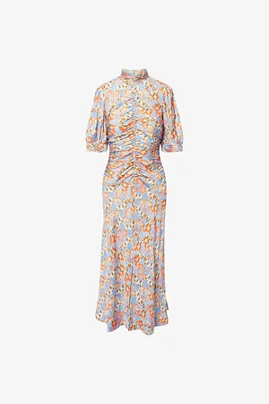 ME AND EM Womens Fabulous Tulips-Print Woven Midi Dress