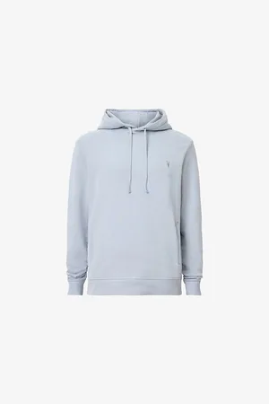 AllSaints Mens Raven Logo-Embroidered Regular-Fit Organic-Cotton Hoody
