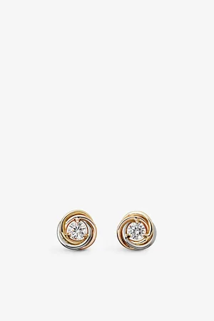 Cartier Trinity 18ct White Gold, 18ct Rose Gold, 18ct Yellow Gold and 0.36ct Diamond Earrings