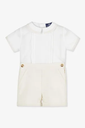 FrenchTrotters Rupert Contrast-Piping Cotton Romper 3 Months - 7 Years
