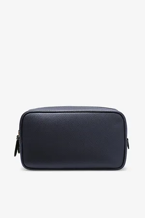 SMYTHSON Mens Panama Double Zip Leather Washbag