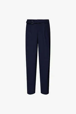Jacquemus Mens Belted Pleated Wool Trousers