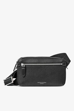 ASPINAL OF LONDON Mens Reporter East West Grained-Leather Messenger Bag