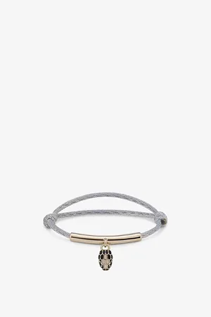 Bvlgari Mens Serpenti Forever Cord, Brass, Agate and Enamel Bracelet