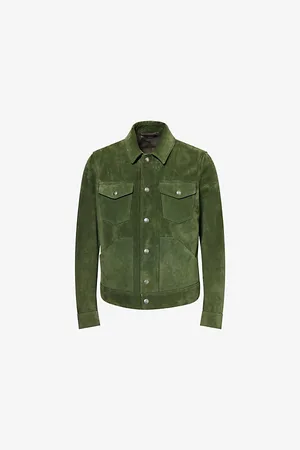 Tom Ford Mens Regular-Fit Pointed-Collar Suede Western Jacket