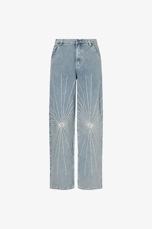 HONOR THE GIFT Mens Dayton Embroidered Straight-Leg Denim Jeans