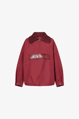 Gucci Womens Half-Zip Relaxed-Fit Woven Jacket