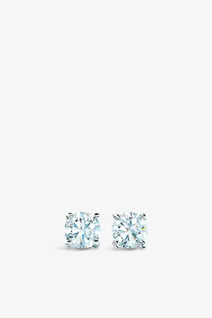 Tiffany & Co. Mens Tiffany Solitaire Diamond Earrings In Platinum