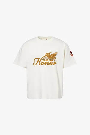 HONOR THE GIFT Mens Brand-Embroidered Short-Sleeve Cotton T-Shirt
