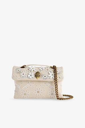 Kurt Geiger Womens Kensington Flower Leather Shoulder-Bag