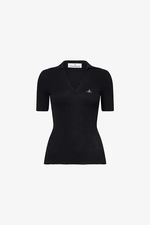 Vivienne Westwood Womens Marina Ribbed Cotton-Knit Polo Shirt