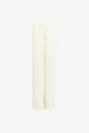 AllSaints Womens Caramin Crinkled-Texture Woven Trousers