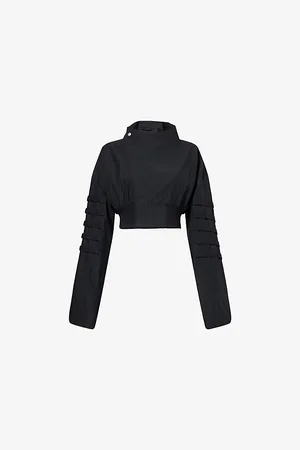 Rick Owens Womens Anthem Flight Cropped Woven Jacket