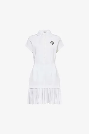 Lacoste Womens Laura Logo-Print Woven Mini Dress