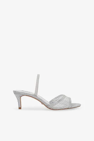 Dune Womens Mariko Embellished Kitten-Heel Mesh Sandals