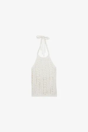 Reiss Womens Cally Crochet-Knit Cotton Top