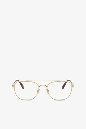 Miu Miu Womens Mu 51Wv Square-Frame Metal Optical Glasses
