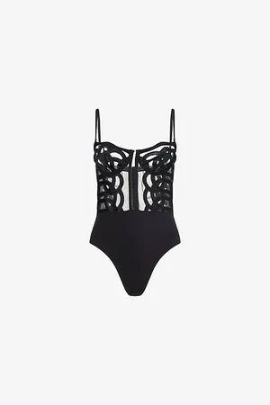 Livy Womens Kimbaku Mesh and Tulle Bodysuit