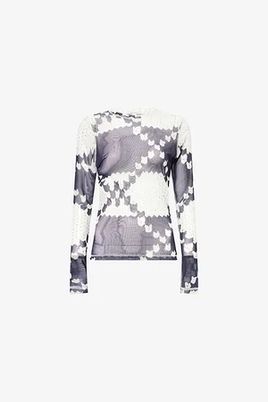 J.W.Anderson Womens Underpinning Long-Sleeve Mesh Top