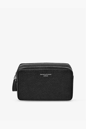 ASPINAL OF LONDON Mount Street Branded Leather Wash Bag