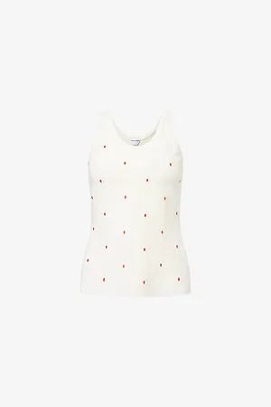 Bottega Veneta Womens Matches-Intarsia Cotton-Blend Knitted Tank Top