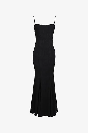 House Of Cb Womens Joan Square-Neck Lace-Embroidered Woven Maxi Dress