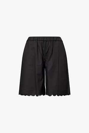 THE GARMENT Womens Cyprus Scallop-Edge Woven Shorts