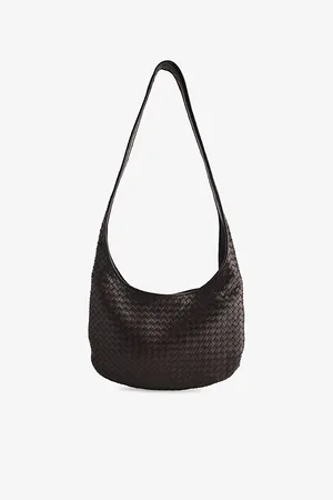 Bottega Veneta Mens Veneto Intrecciato-Weave Leather Cross-Body Bag