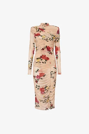 MAGDA BUTRYM Womens Floral-Print Draped Stretch-Jersey Midi Dress