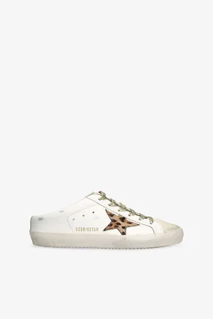 Golden Goose Womens Super-Star Sabots Pony-Hair and Leather Trainers