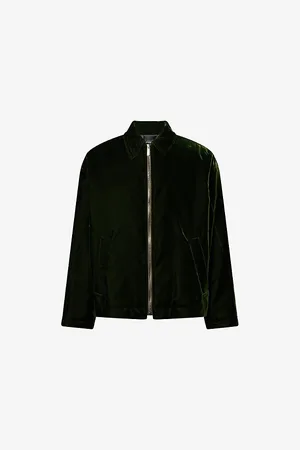 Emporio Armani Mens Long-Sleeve Velvet Bomber Jacket