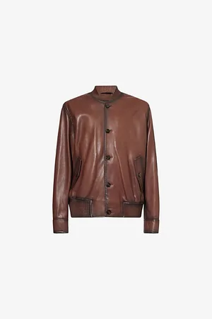 Emporio Armani Mens Airbrushed Napa Leather Jacket