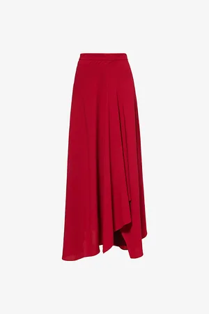 Roksanda Womens Asha Flared Woven-Blend Maxi Skirt