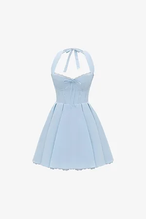 House Of Cb Womens Harriet Halter Cotton-Blend Mini Dress
